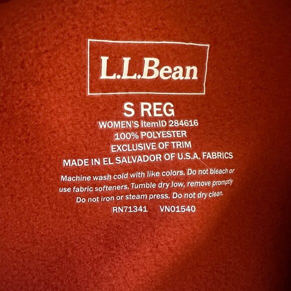 L.L Bean Polartec Fleece Full Zip Vest Womens Size S Outdoors Hiking Fall Rust - Picture 4 of 5